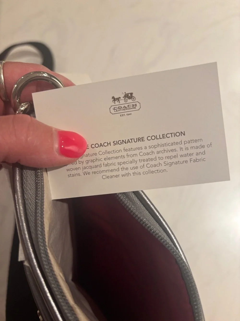 NWT Coach Silver and Black Crossbody Bag